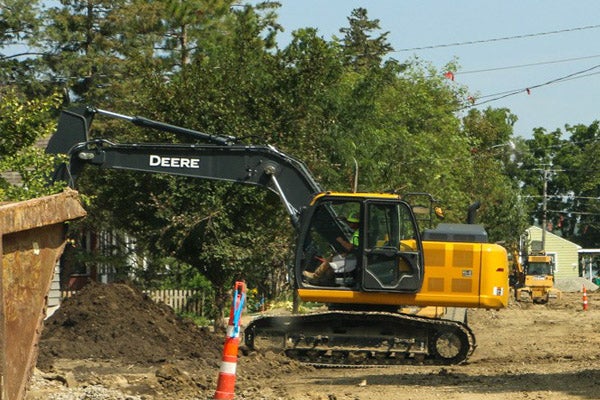 construction equipment on gravel road